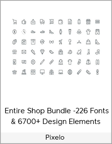 Pixelo - Entire Shop Bundle -226 Fonts & 6700+ Design Elements